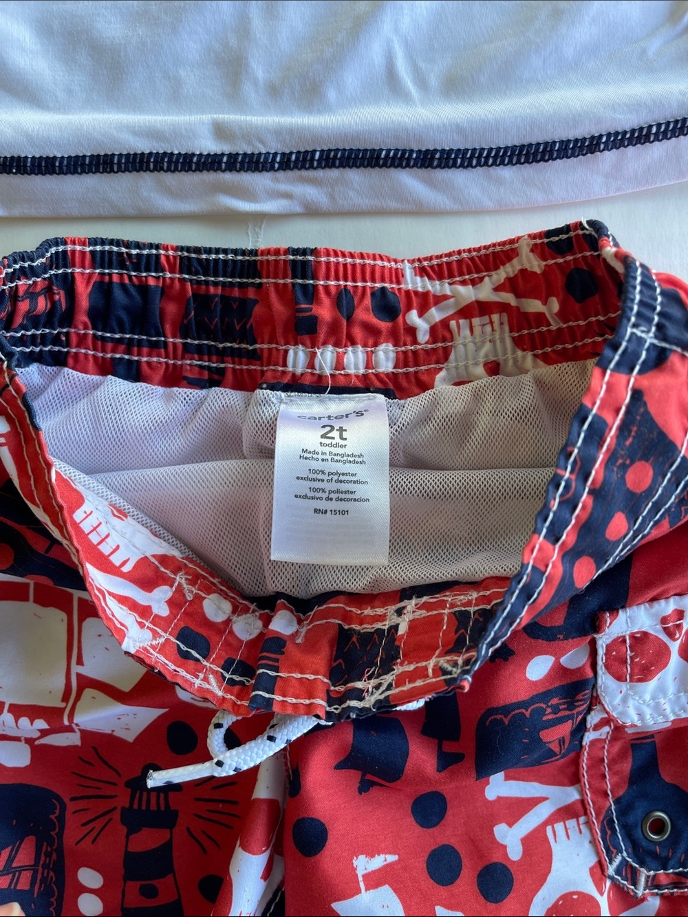 Carter's Navy & Red Pirate Rash Guard Set - Picture 3 of 9